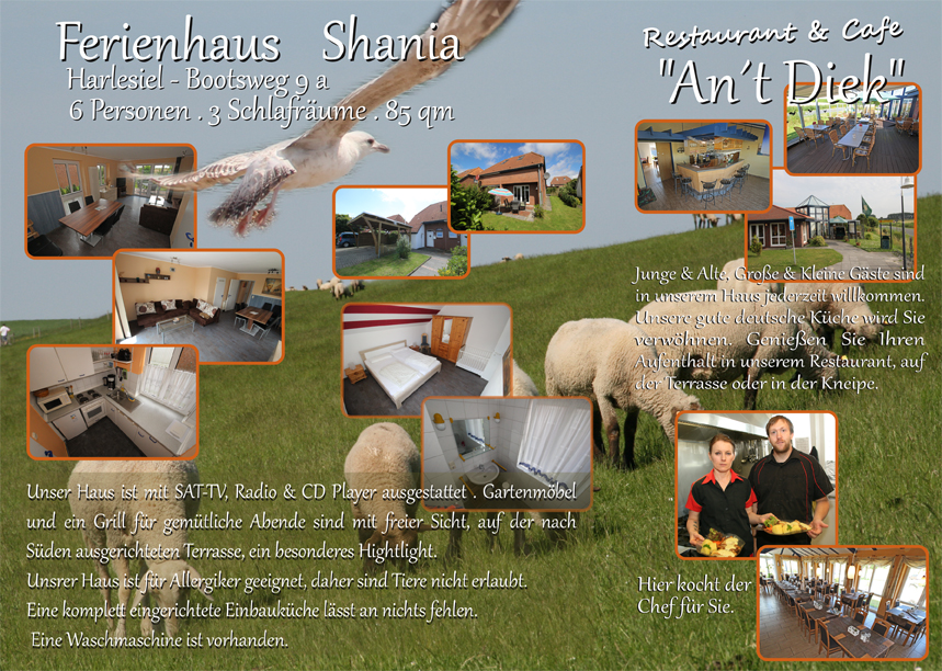 Flyer ferienwohung dreifach gefaltet Ferienwohnung Blind Harlesiel Vorderseite